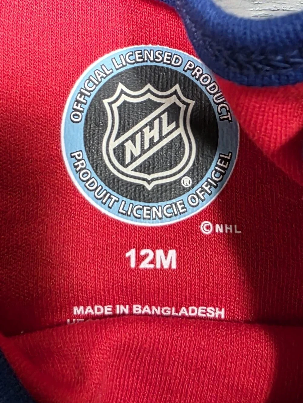 Nwot NHL New York Rangers Red & Blue Infant One-Piece Bodysuit (Sz:12m)